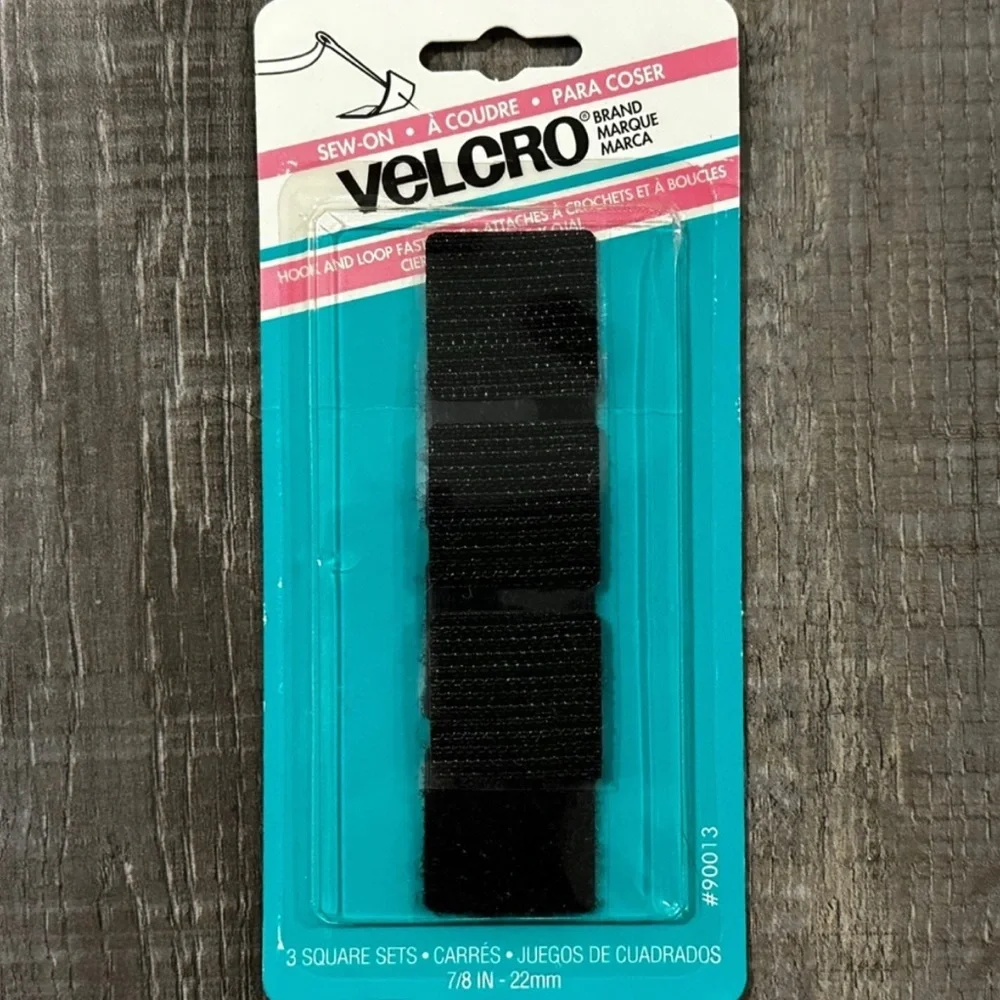 💞 New 3-Pack Velcro Sew-On Black Hook and Loop Fasteners
